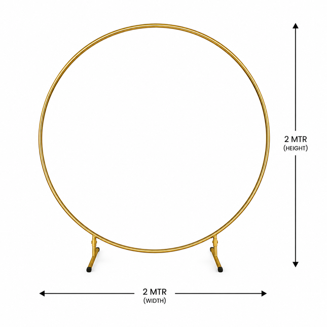 Gold Round Wedding Arch Metal Stand