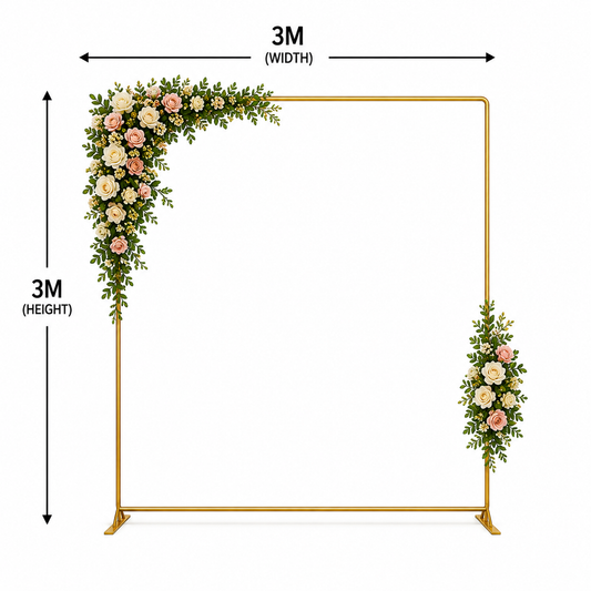 3M x 3M Gold Wedding Backdrop Metal Stand