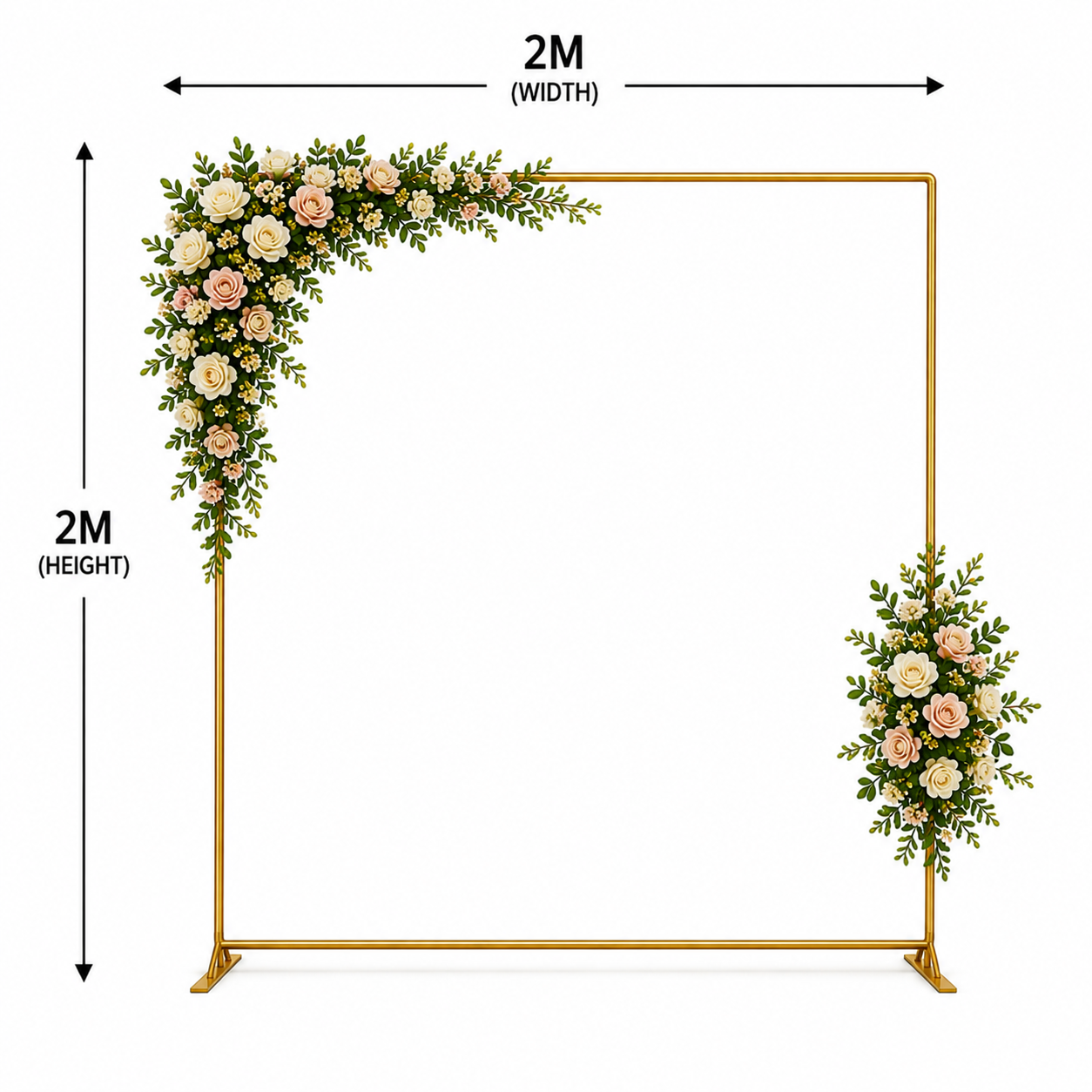 2M Gold Wedding Arch Metal Stand